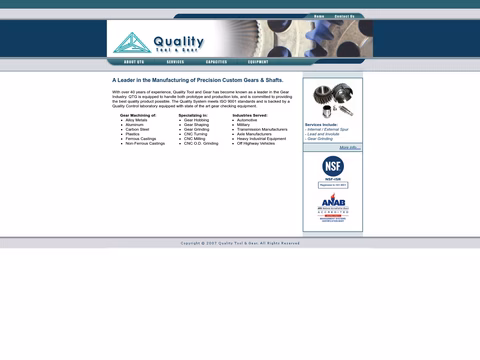 Quality-Tool-Gear Homepage 1440px