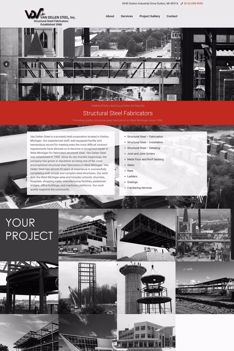 Van-Dellen-Steel Homepage 1440px