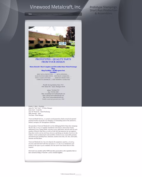 Vinewood-Metalcraft Homepage 1440px