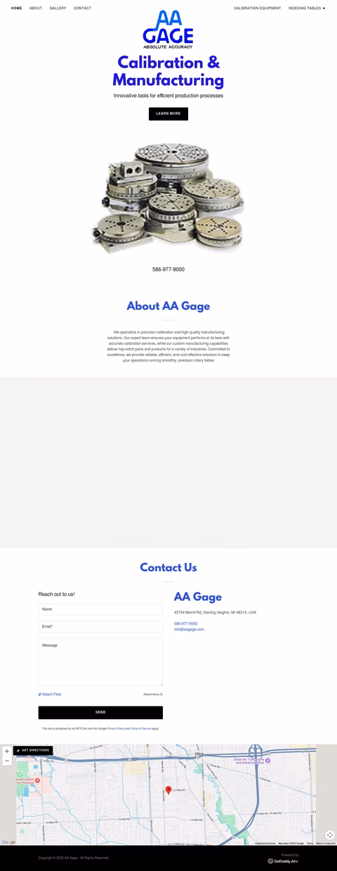 Aa-Gage Homepage 1440px
