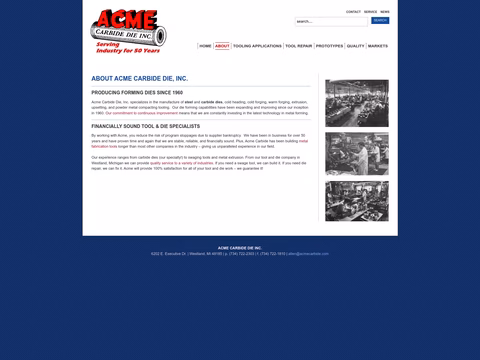 Acme-Carbide-Die Homepage 1440px