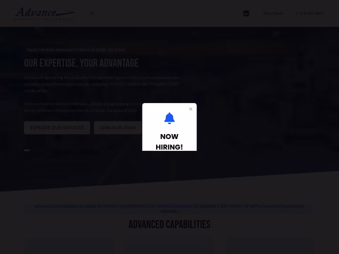Advance-Engineering Homepage 1440px