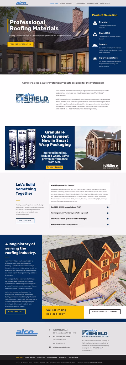 Alco-Products Homepage 1440px