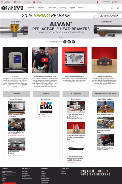 Allied-Machine-And-Engineering Homepage 1440px