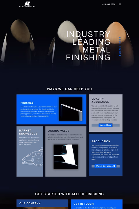Allied-Finishing Homepage 1440px