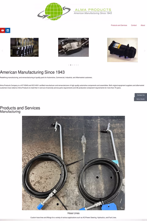 Alma-Products-Company Homepage 1440px