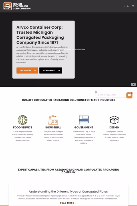 Arvco-Container-Corporation Homepage 1440px