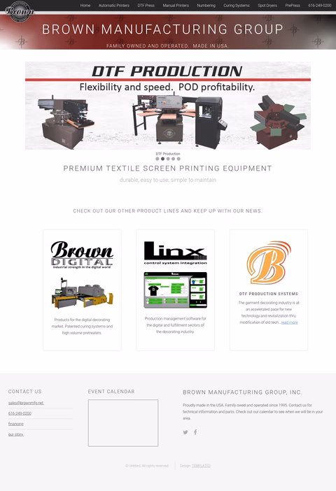 Brown-Manufacturing-Group Homepage 1440px
