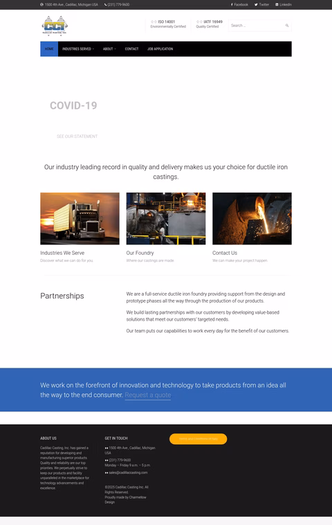 Cadillac-Casting Homepage 1440px