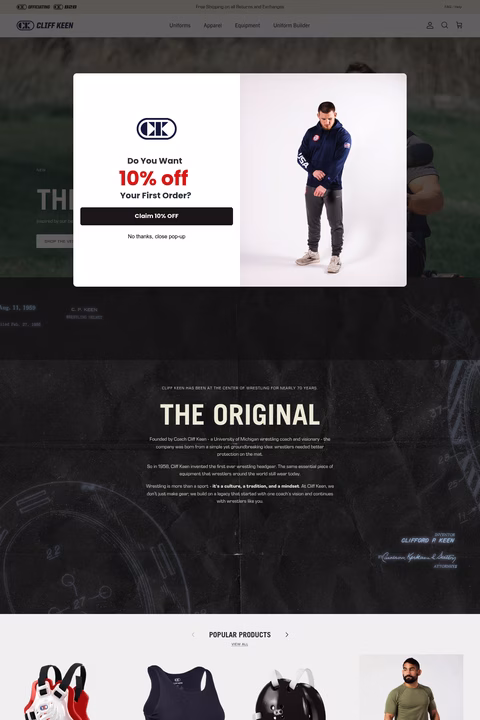 Cliff-Keen-Athletic Homepage 1440px