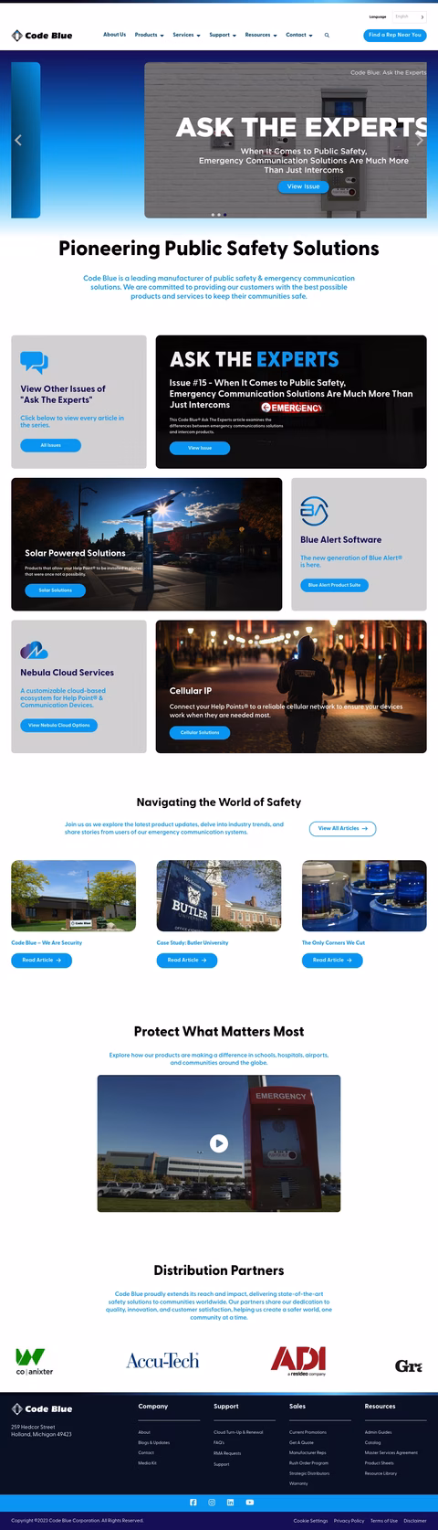 Code-Blue-Corporation Homepage 1440px