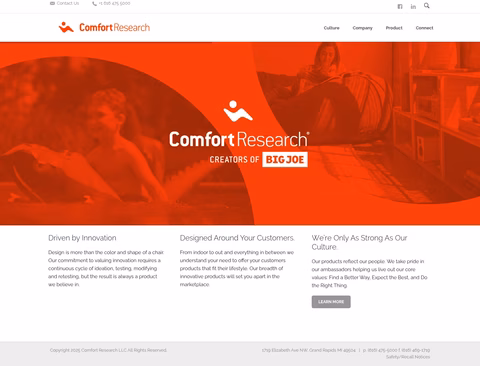 Comfort-Research Homepage 1440px