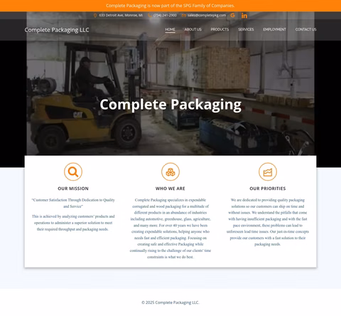 Complete-Packaging Homepage 1440px