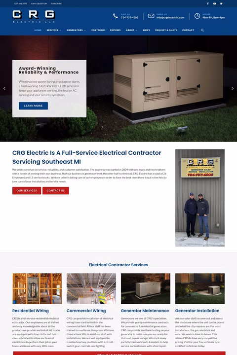 Crg-Electric Homepage 1440px