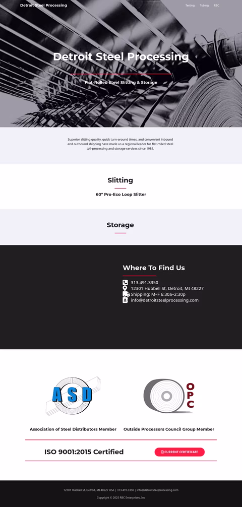 Detroit-Steel-Processing Homepage 1440px