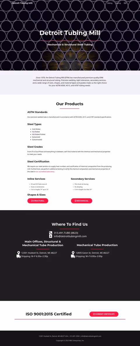 Detroit-Tubing-Mill Homepage 1440px