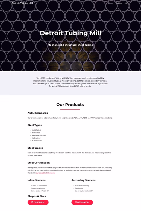 Detroit-Tubing-Mill Homepage 1440px