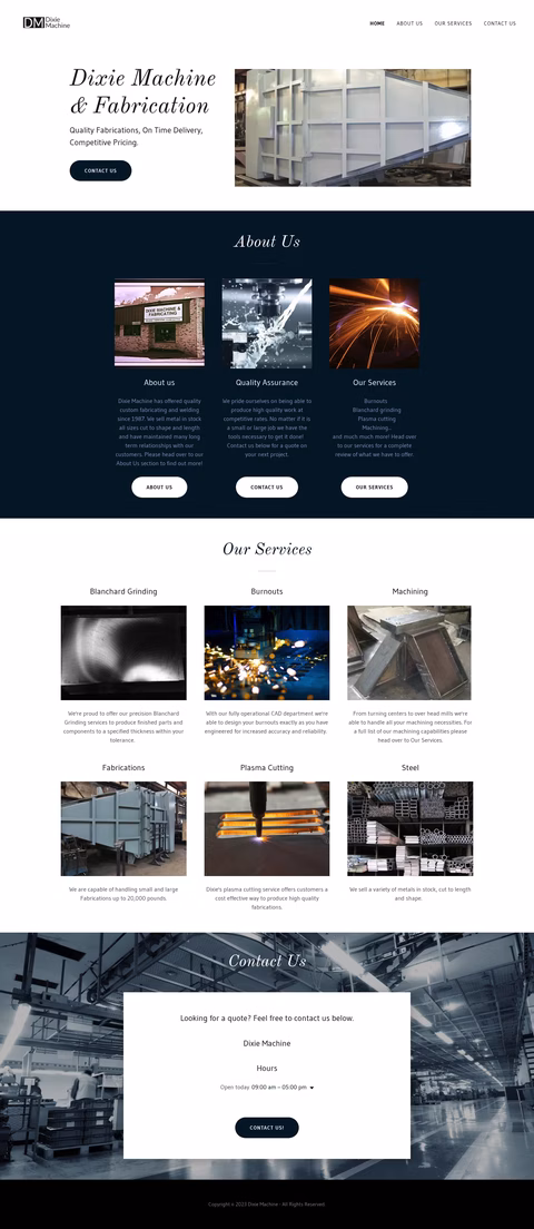 Dixie-Machine-Fabricating Homepage 1440px