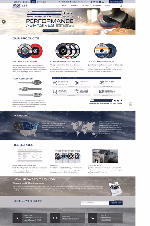 Elite-Abrasives Homepage 1440px