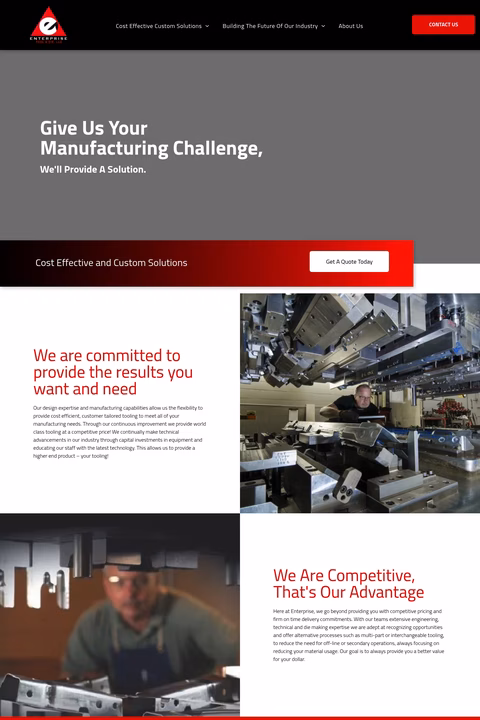 Enterprise-Tool-Die Homepage 1440px