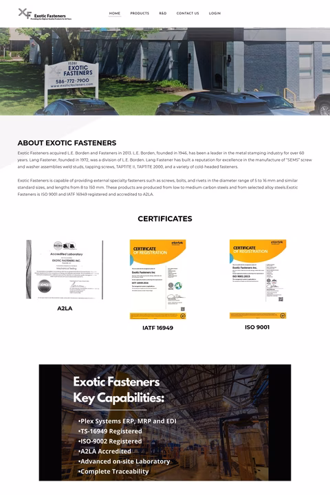 Exotic-Fasteners Homepage 1440px