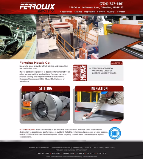 Ferrolux-Metals-Co Homepage 1440px