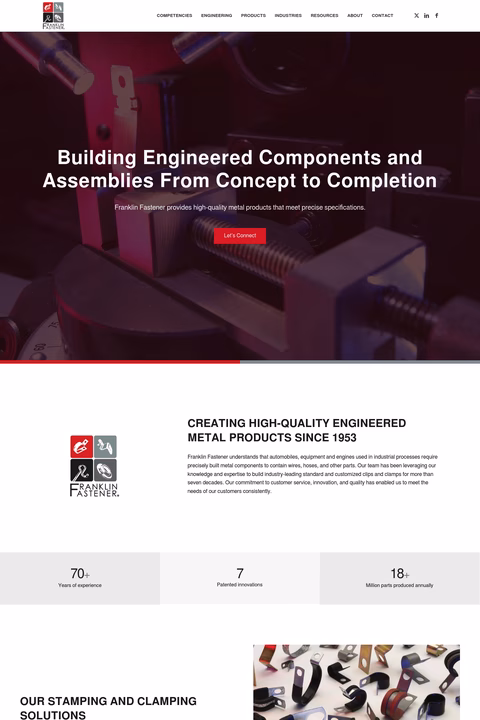 Franklin-Fastener Homepage 1440px
