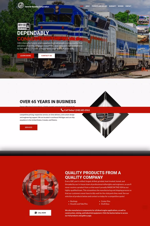 General-Bearing-Corporation Homepage 1440px