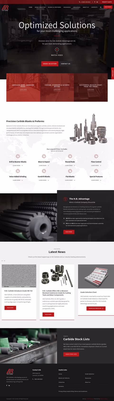 H-B-Carbide-Company Homepage 1440px