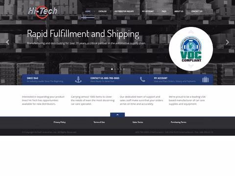 Hi-Tech-Industries Homepage 1440px