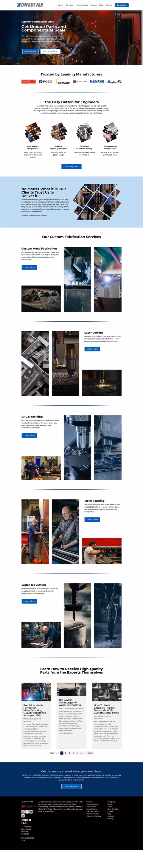 Impact-Fab Homepage 1440px