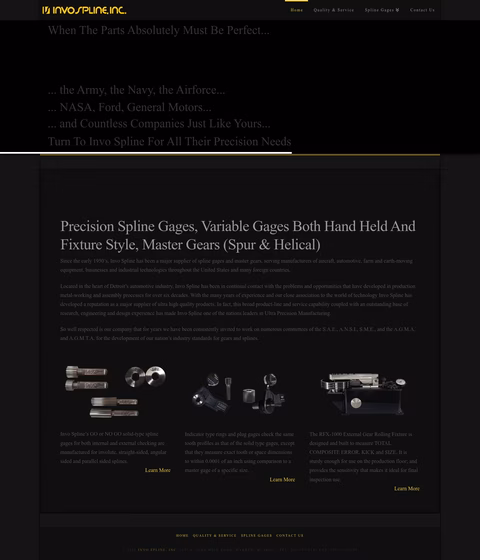 Invo-Spline Homepage 1440px