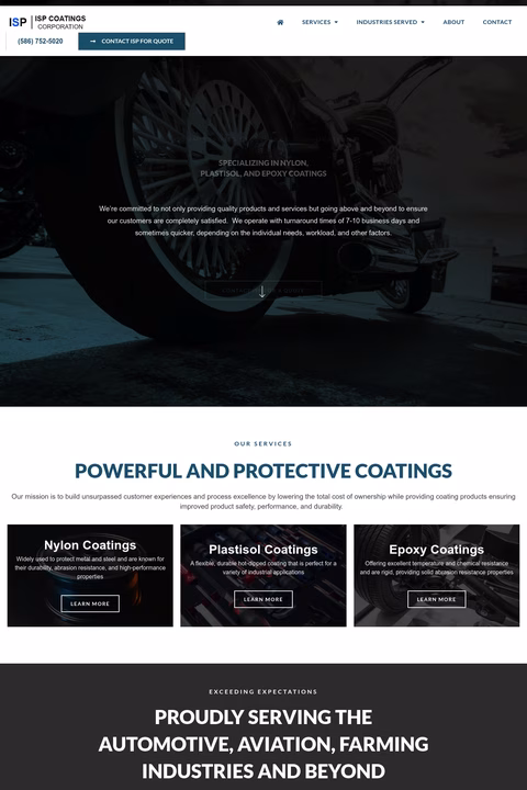 Isp-Coatings Homepage 1440px