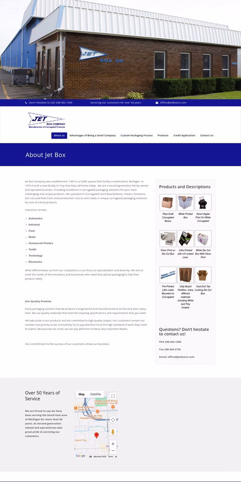 Jet-Box-Co Homepage 1440px