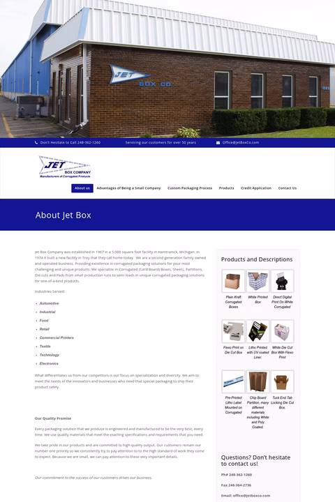 Jet-Box-Co Homepage 1440px