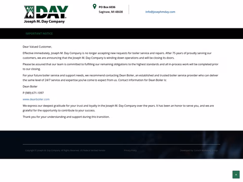 Joseph-M-Day-Company Homepage 1440px