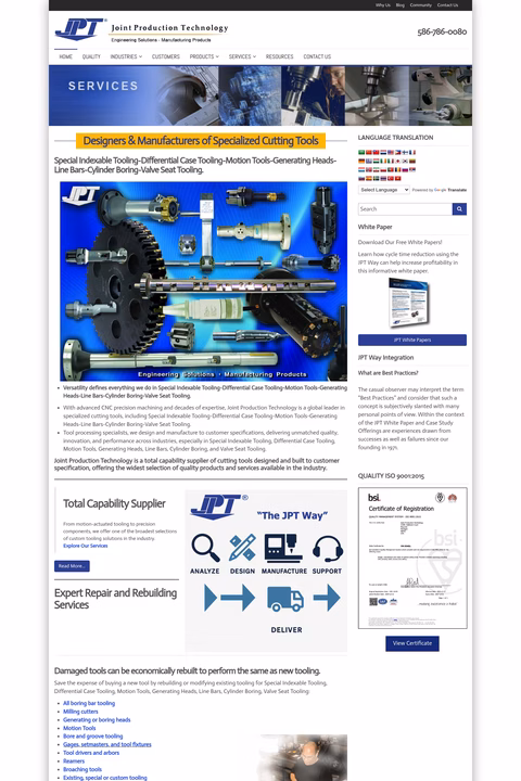 Joint-Production-Technology Homepage 1440px