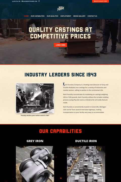 Kent-Foundry Homepage 1440px
