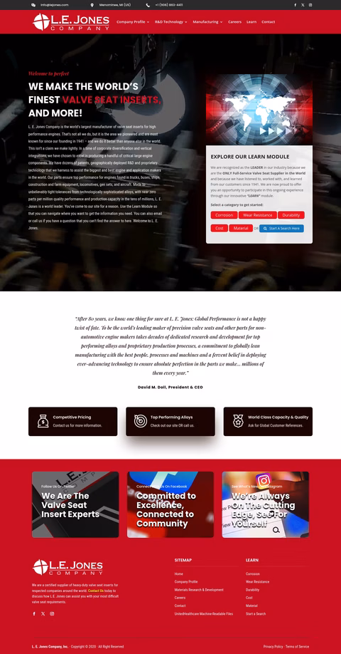 L-E-Jones-Company Homepage 1440px