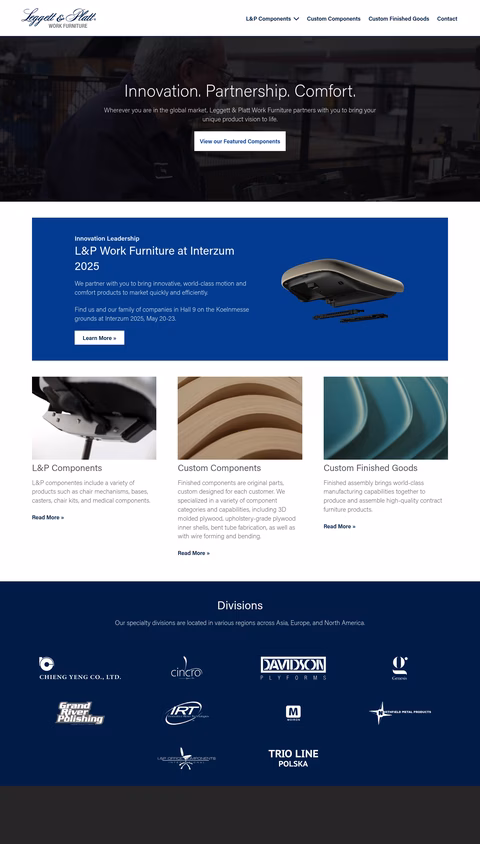 Leggett-Platt Homepage 1440px