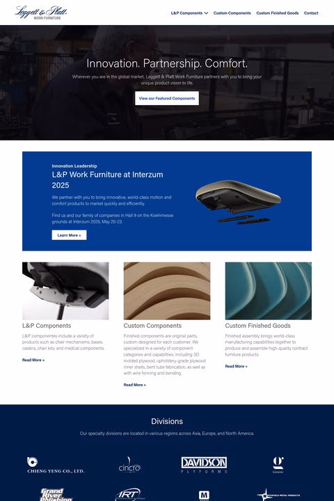 Leggett-Platt Homepage 1440px
