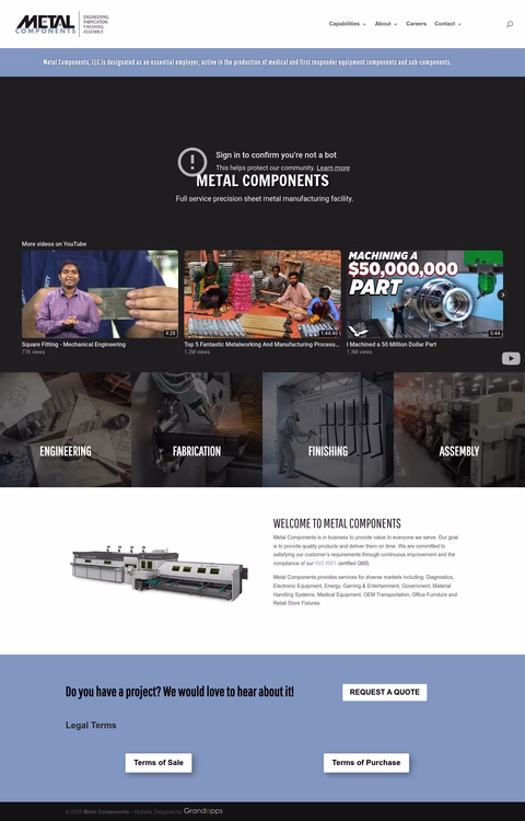 Metal-Components Homepage 1440px