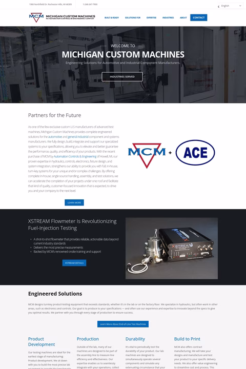Michigan-Custom-Machines Homepage 1440px