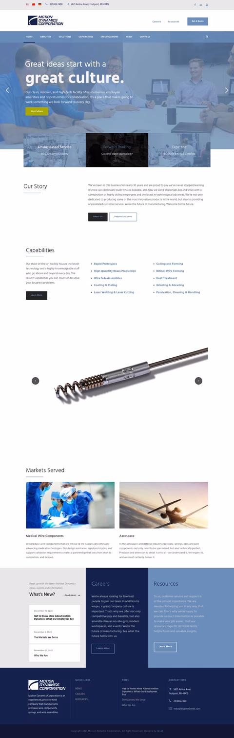 Motion-Dynamics-Corporation Homepage 1440px