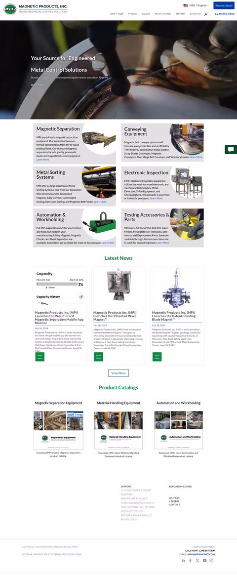 Magnetic-Products-Inc Homepage 1440px