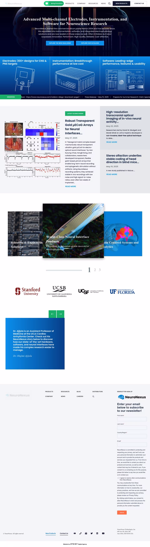 Neuronexus-Technologies Homepage 1440px