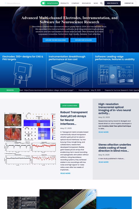 Neuronexus-Technologies Homepage 1440px