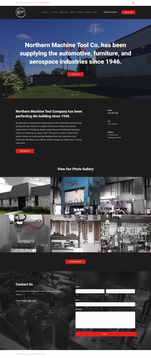 Northern-Machine-Tool Homepage 1440px