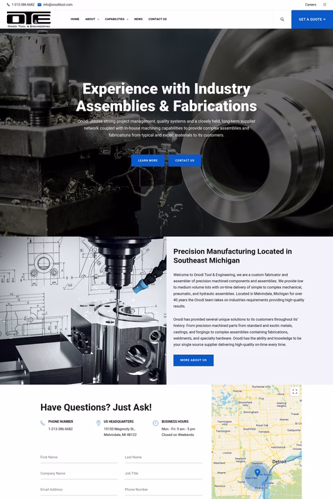 Onodi-Tool-Engineering Homepage 1440px