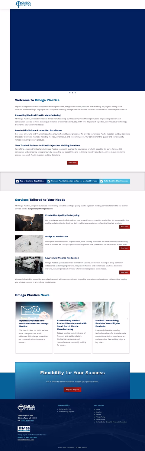 Omega-Plastics Homepage 1440px